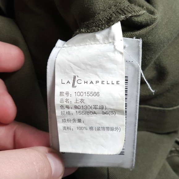 La Chapelle Oversized Grunge Army Green Jacket Size 36 Small - Picture 13 of 16
